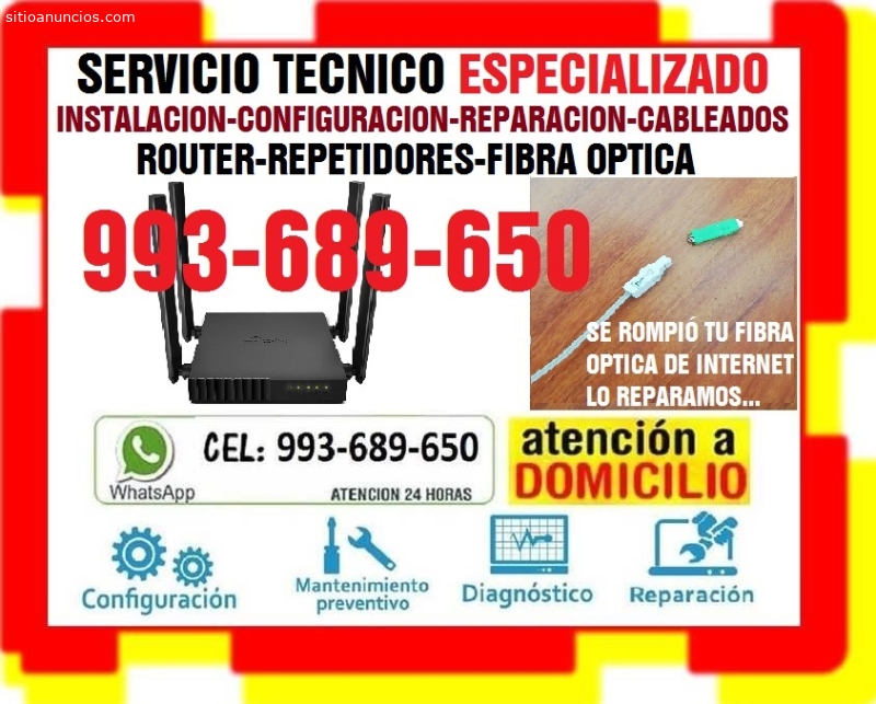 TECNICO DE INTERNET REPARACIONES CONFIGURACIONES CABLEADOS A DOMICILIO